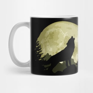 Wolf And Epic Full Moon Mug